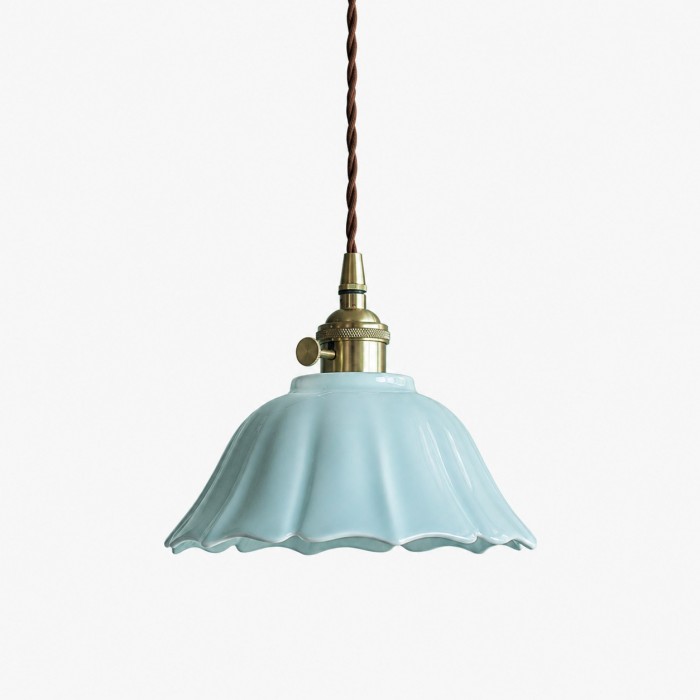 Vintage celadon keramische lotus hanglamp HL4066