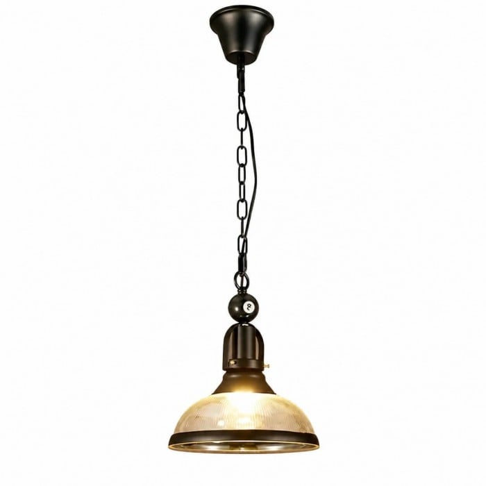 Vintage industriële biljart hanglamp met glazen of ijzeren kappen HL4067