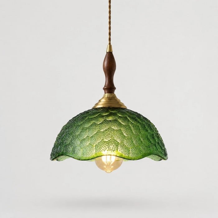 Vintage hanglamp van gegolfd glas HL4195