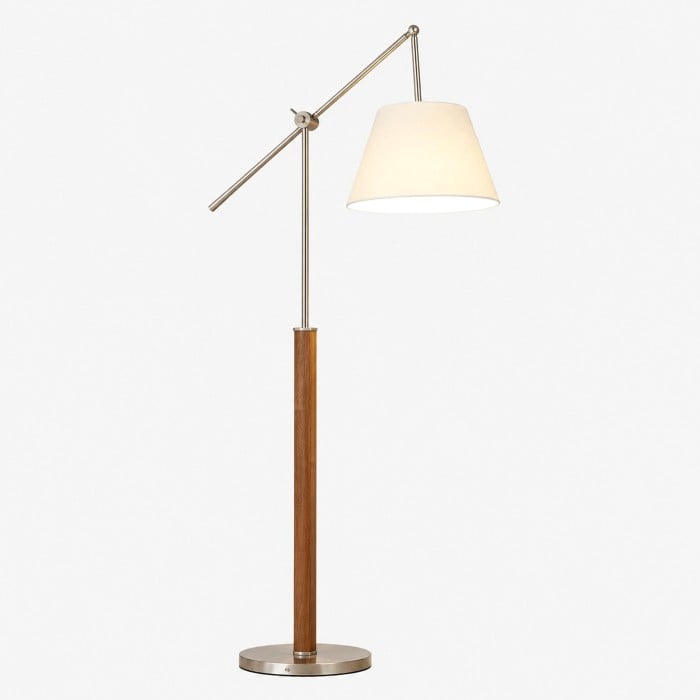 Lampadaire vintage à bras articulé en tissu HL4137