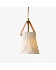 Calvor hanglamp met witte porseleinen kap en messing afwerking - Enkelvoudige en lineaire uitvoering voor de keuken HL4200
