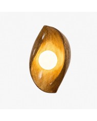 Linear Travertine And Wood LED Wall Light HL3644