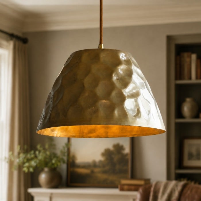 American Metal Lamps - Hanglamp van gehamerd messing voor keukeneiland HL3740