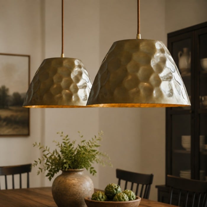 American Metal Lamps - Hanglamp van gehamerd messing voor keukeneiland HL3740