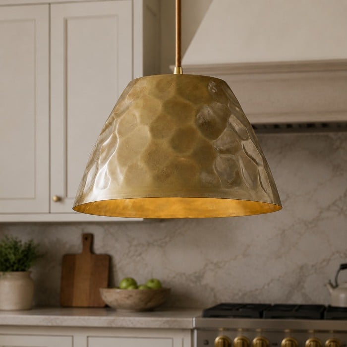 American Metal Lamps - Hanglamp van gehamerd messing voor keukeneiland HL3740