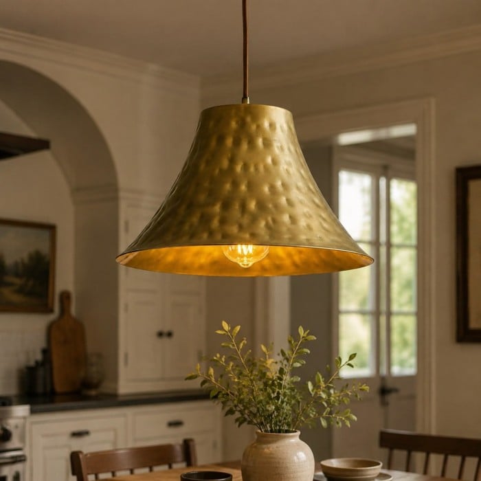 American Metal Lamps - Hanglamp van gehamerd messing voor keukeneiland HL3740