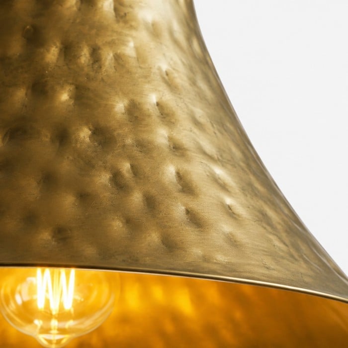 American Metal Lamps - Hanglamp van gehamerd messing voor keukeneiland HL3740
