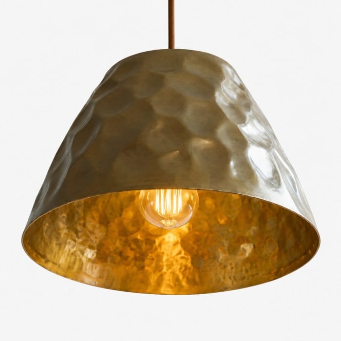 American Metal Lamps - Hanglamp van gehamerd messing voor keukeneiland HL3740