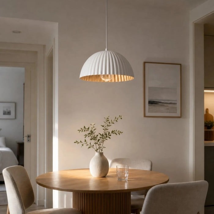 Amerikaanse hanglamp van geribbeld metaal HL3722