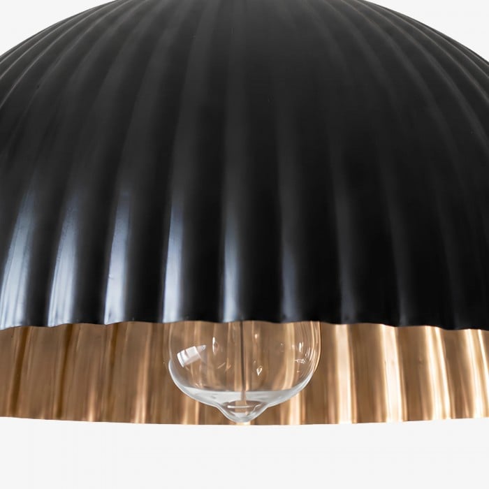 Amerikaanse hanglamp van geribbeld metaal HL3722