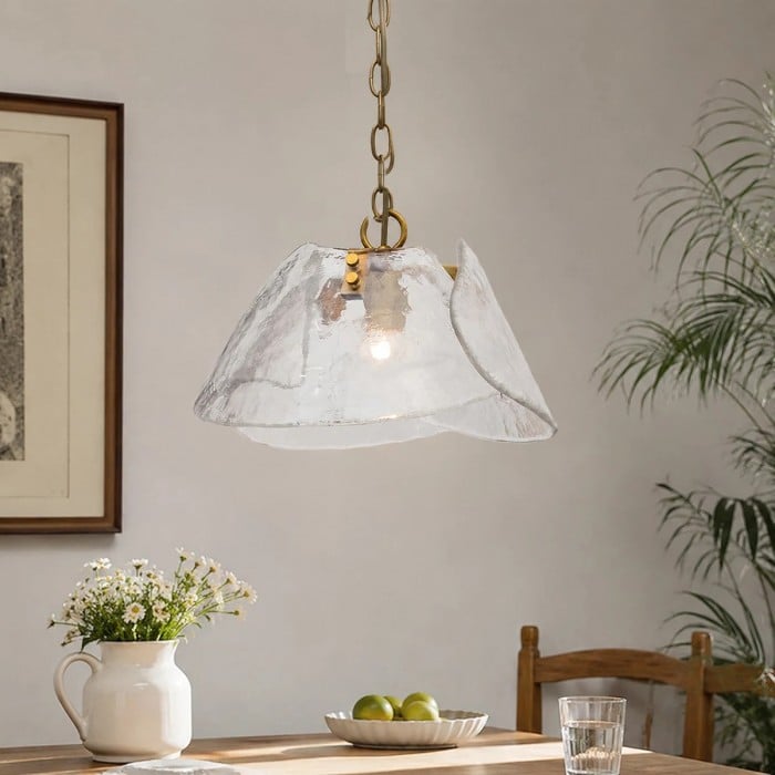 Amerikaanse vintage messing glazen hanglamp HL3715