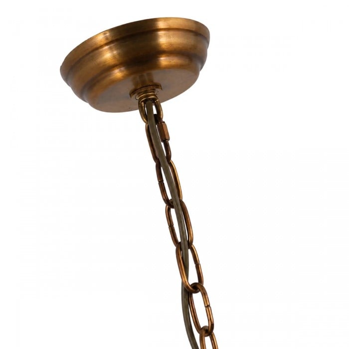 Amerikaanse vintage messing glazen hanglamp HL3715