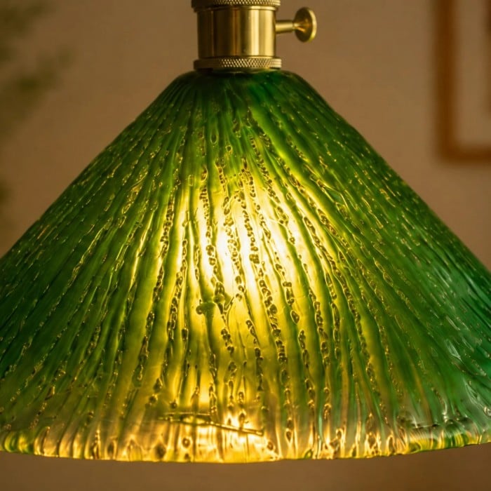 Amerikaanse vintage handgemaakte glazen hanglamp HL3648