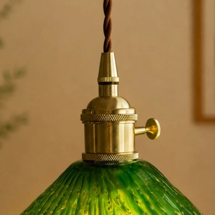 Amerikaanse vintage handgemaakte glazen hanglamp HL3648