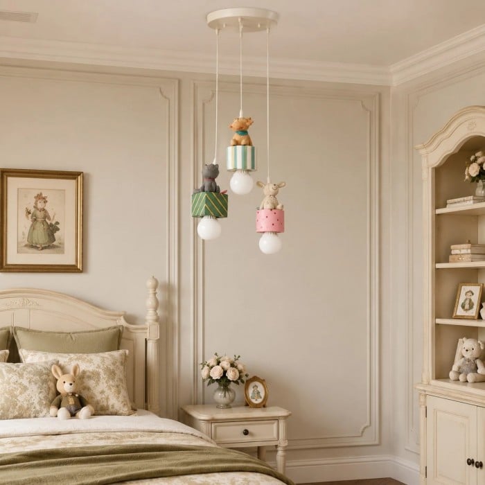 Hanglamp met dierenprint in geschenkdoos voor kinderkamer HL3949