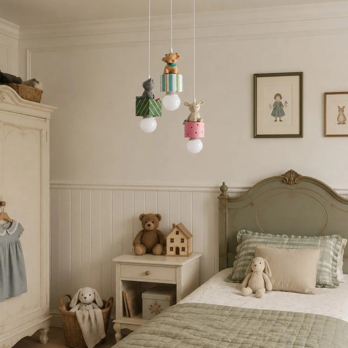 Hanglamp met dierenprint in geschenkdoos voor kinderkamer HL3949