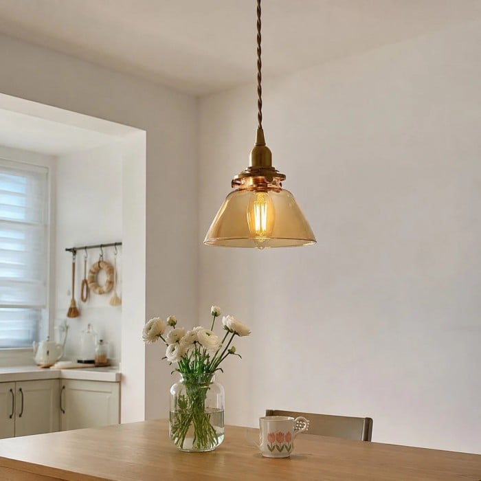 Aurelia Vintage Hanglamp van messing en glas HL3641