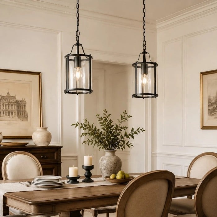 Aveline hanglamp van helder glas met metalen frame HL4039