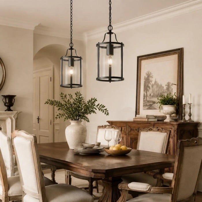 Aveline hanglamp van helder glas met metalen frame HL4039