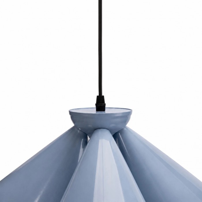 Bauhaus blauwe metalen hanglamp HL3680