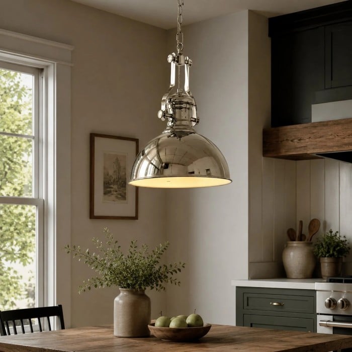 Bauhaus chromen koepel hanglamp met korte en lange uitvoering HL3881