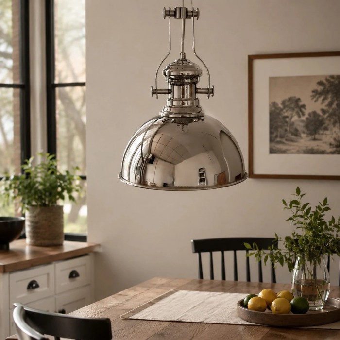 Bauhaus chromen koepel hanglamp met korte en lange uitvoering HL3881