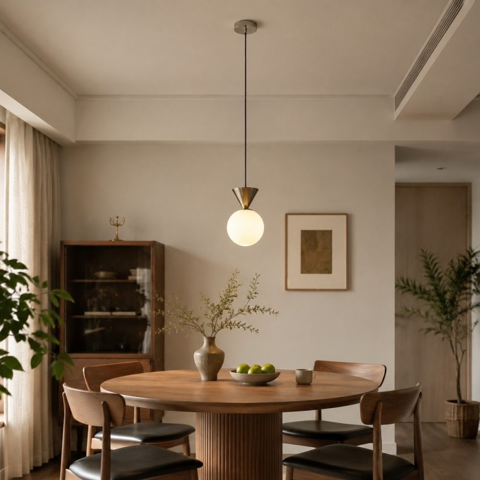 Bauhaus glazen hanglamp met ijzeren accent voor de keuken HL3616
