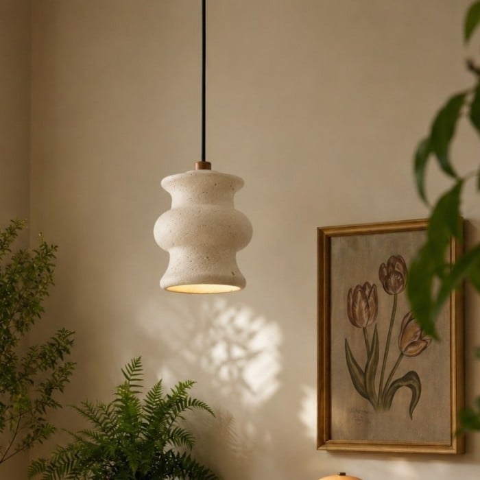 Beige travertin Wabi-Sabi hanglamp HL3636