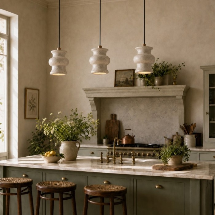 Beige travertin Wabi-Sabi hanglamp HL3636