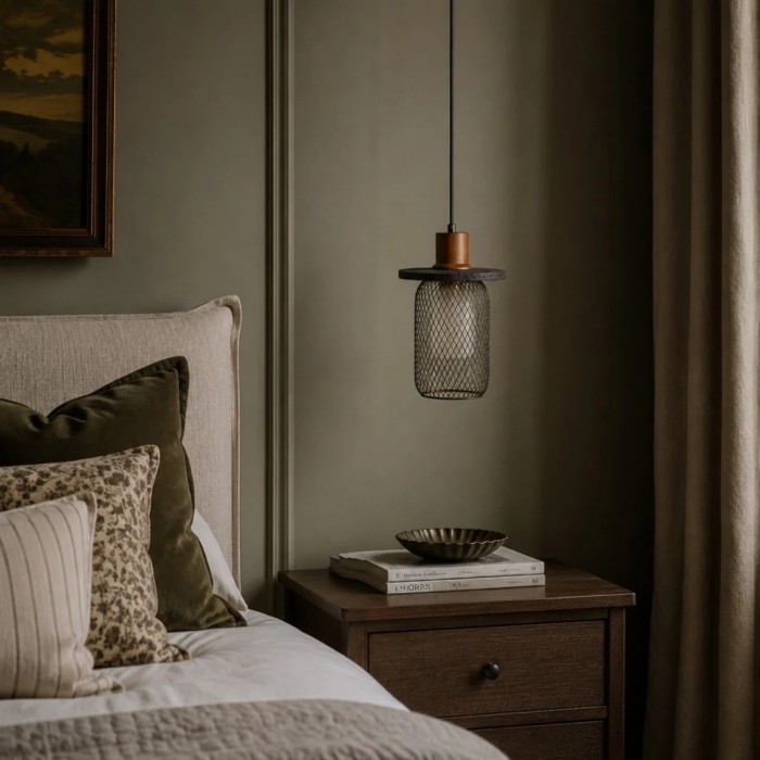 Hanglamp met zwart travertijngaas HL3836