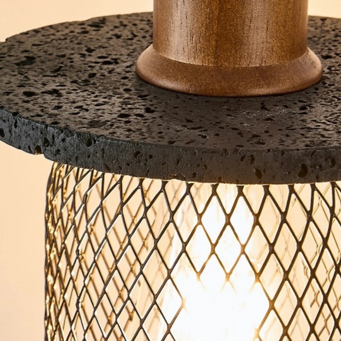 Hanglamp met zwart travertijngaas HL3836