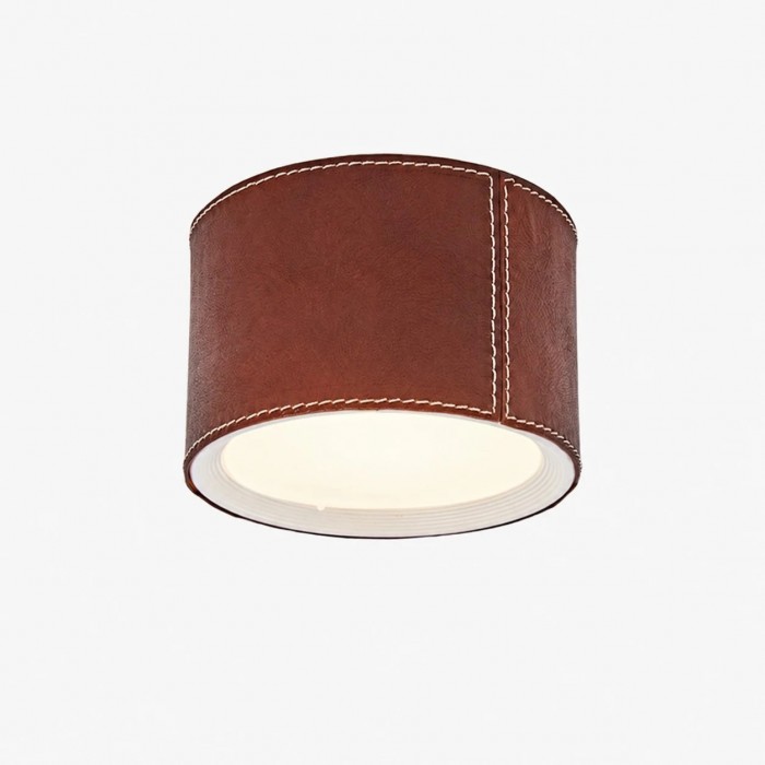 Bordeauxrode LED-plafondlamp met opbouwmontage in leerkleur HL3772