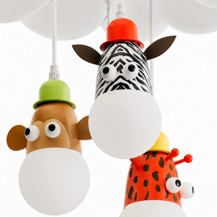 Plafondlamp met cartoon dierenmotief - Minimalistische wolk plafondlamp voor de kinderkamer HL3793