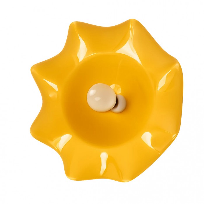 Keramische hanglamp met sculpturale glanzende kap HL3880
