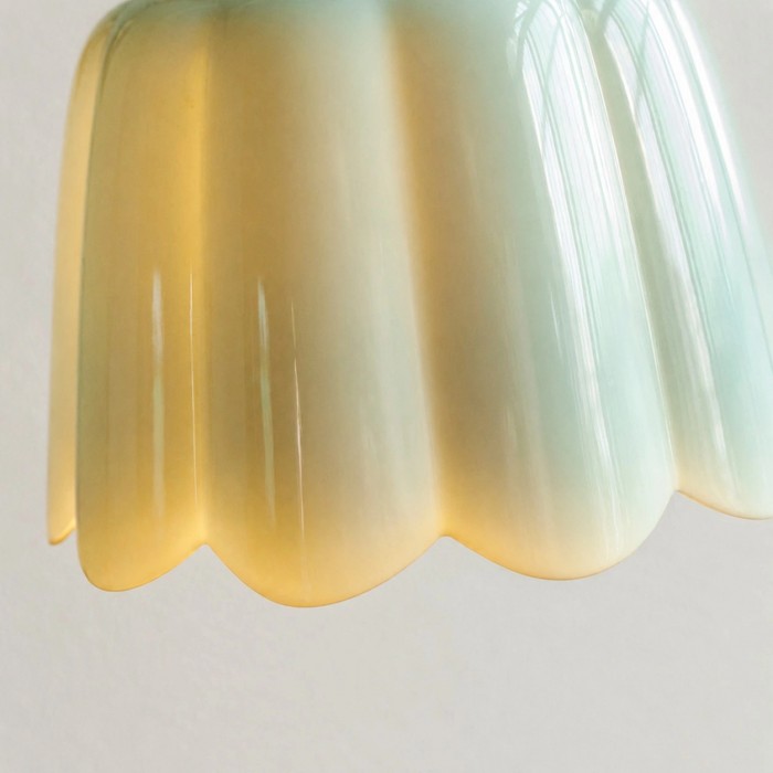 Cienax hanglamp met bloemvormige keramische kap - messing accentlamp voor keuken en nachtkastje HL3613
