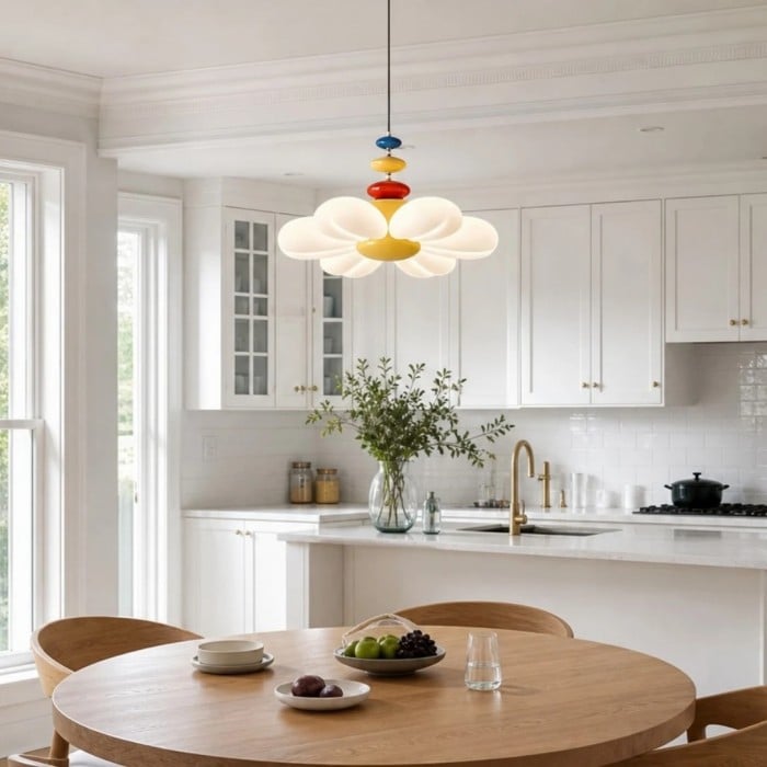 Kleurrijke Memphis bloem plafond- en hanglamp voor kinderkamer HL3727