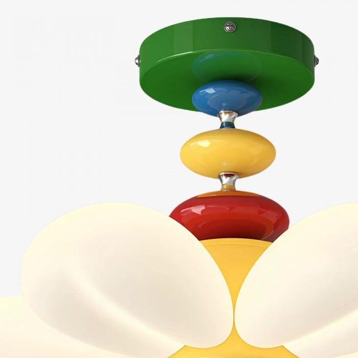 Kleurrijke Memphis bloem plafond- en hanglamp voor kinderkamer HL3727