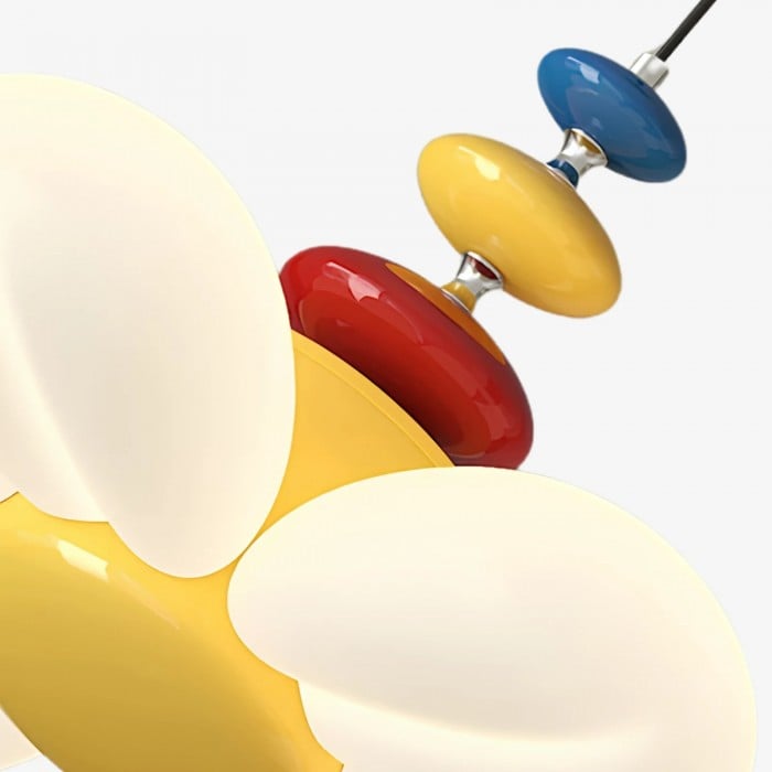 Kleurrijke Memphis bloem plafond- en hanglamp voor kinderkamer HL3727