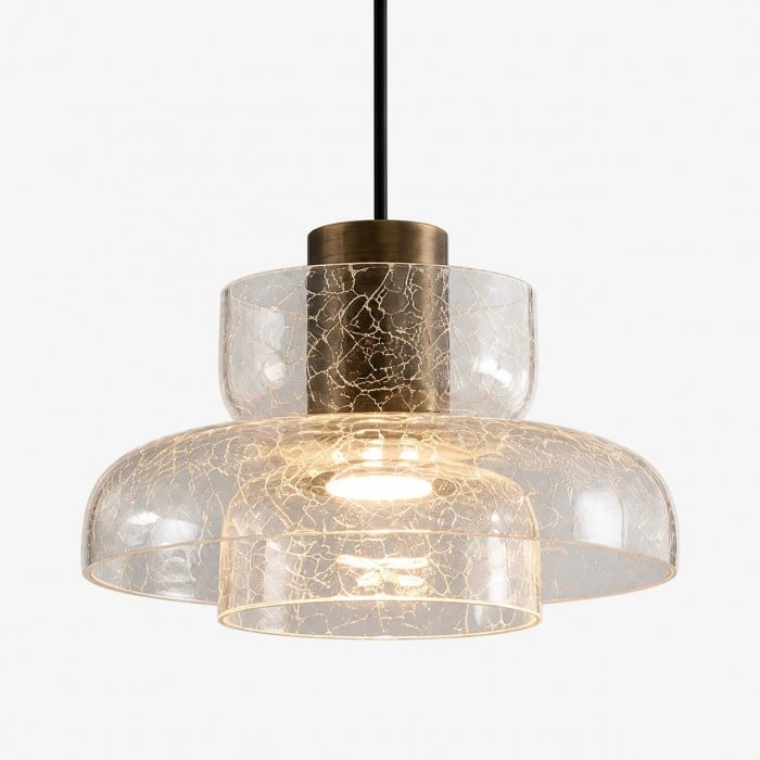 Lampa wisząca z krakingowego szkła HL3859