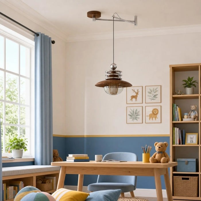 Lampa wisząca z metalu dopaminowego HL4027