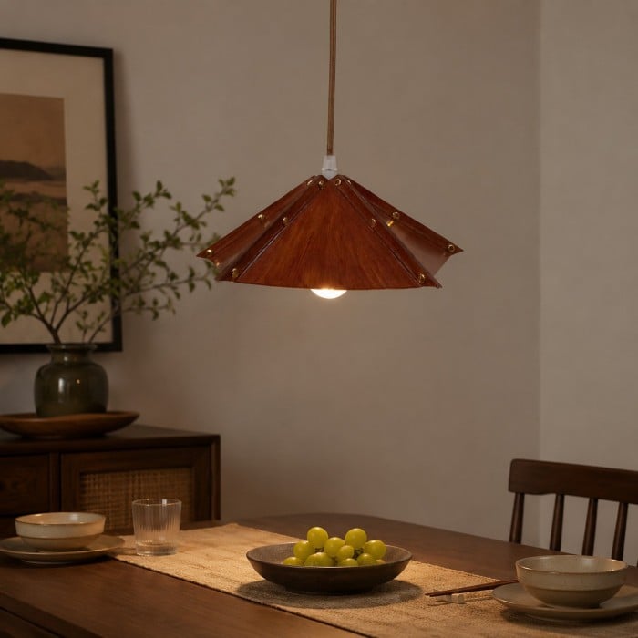 Hanglamp van gevouwen leer HL3825