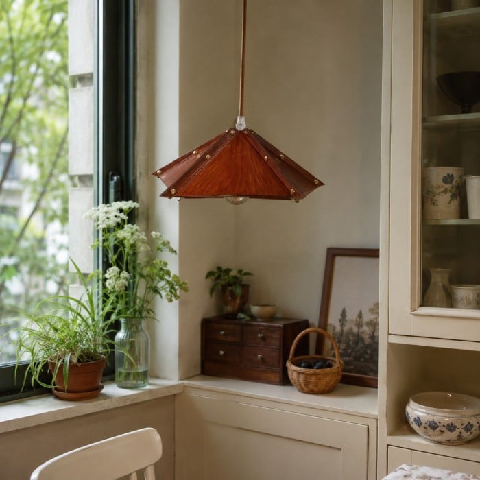 Hanglamp van gevouwen leer HL3825
