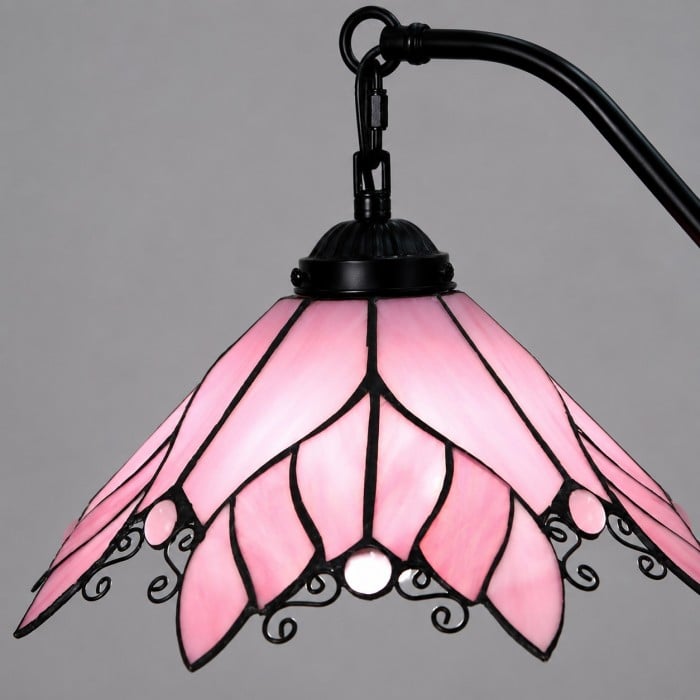 Vierflammiger Buntglas-Kronleuchter HL3637