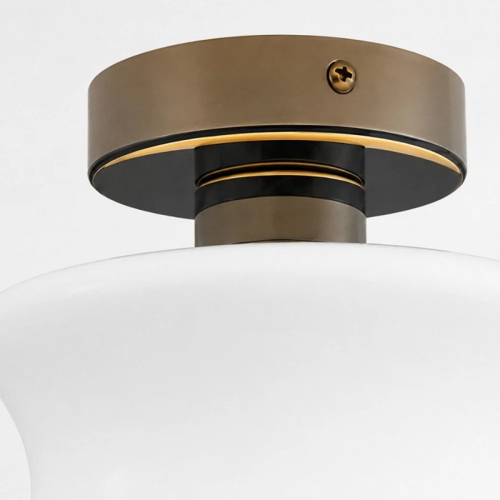 Franse Bauhaus glazen plafondlamp HL3705