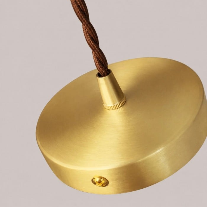 Franse landelijke lamp met golvend glas en messing afwerking HL4022