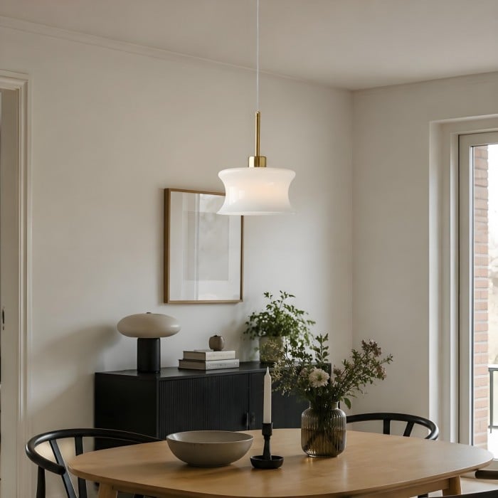 Francuska lampa wisząca w stylu retro ze szkła do sypialni i wyspy kuchennej HL3822