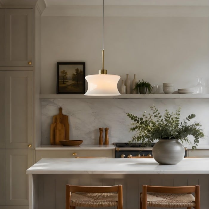 Francuska lampa wisząca w stylu retro ze szkła do sypialni i wyspy kuchennej HL3822