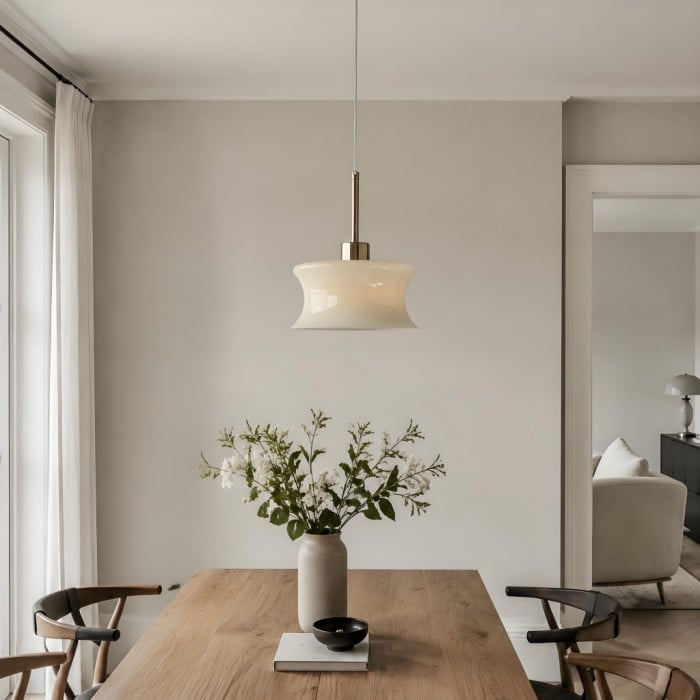 Francuska lampa wisząca w stylu retro ze szkła do sypialni i wyspy kuchennej HL3822