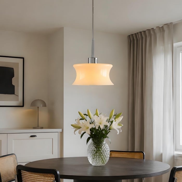 Francuska lampa wisząca w stylu retro ze szkła do sypialni i wyspy kuchennej HL3822