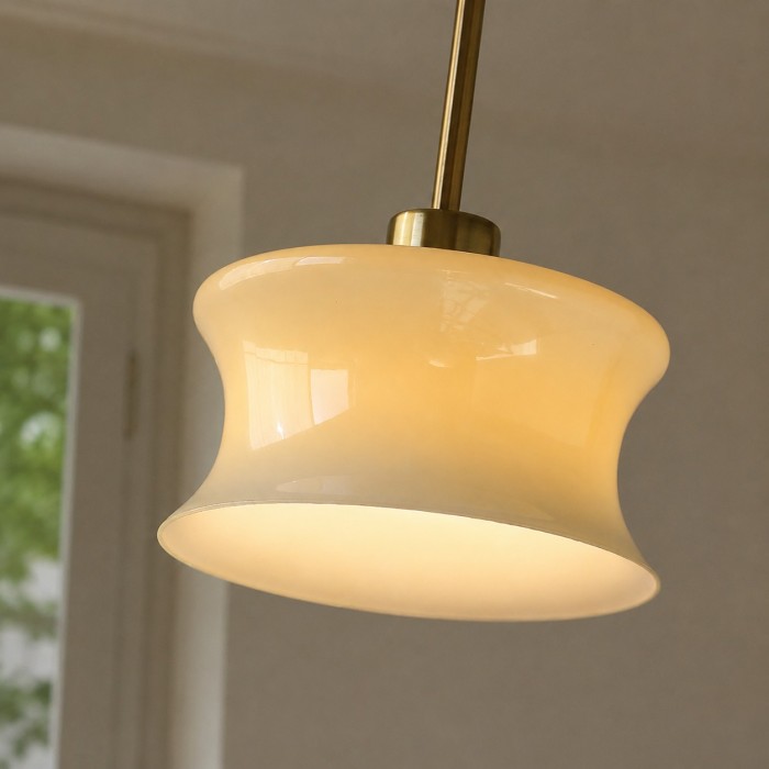 Francuska lampa wisząca w stylu retro ze szkła do sypialni i wyspy kuchennej HL3822